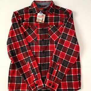 New Coleman Flannel Shirt Medium Men's Red Plaid W/ tags Pockets Outdoors Cotton
